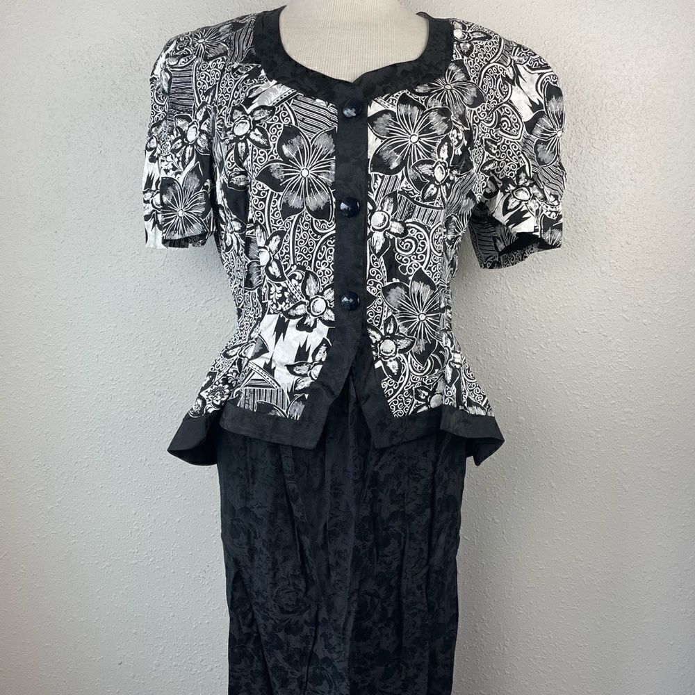 Vintage Spenser Jeremy Womens 100% Silk Blouse and Skirt Set Size 10